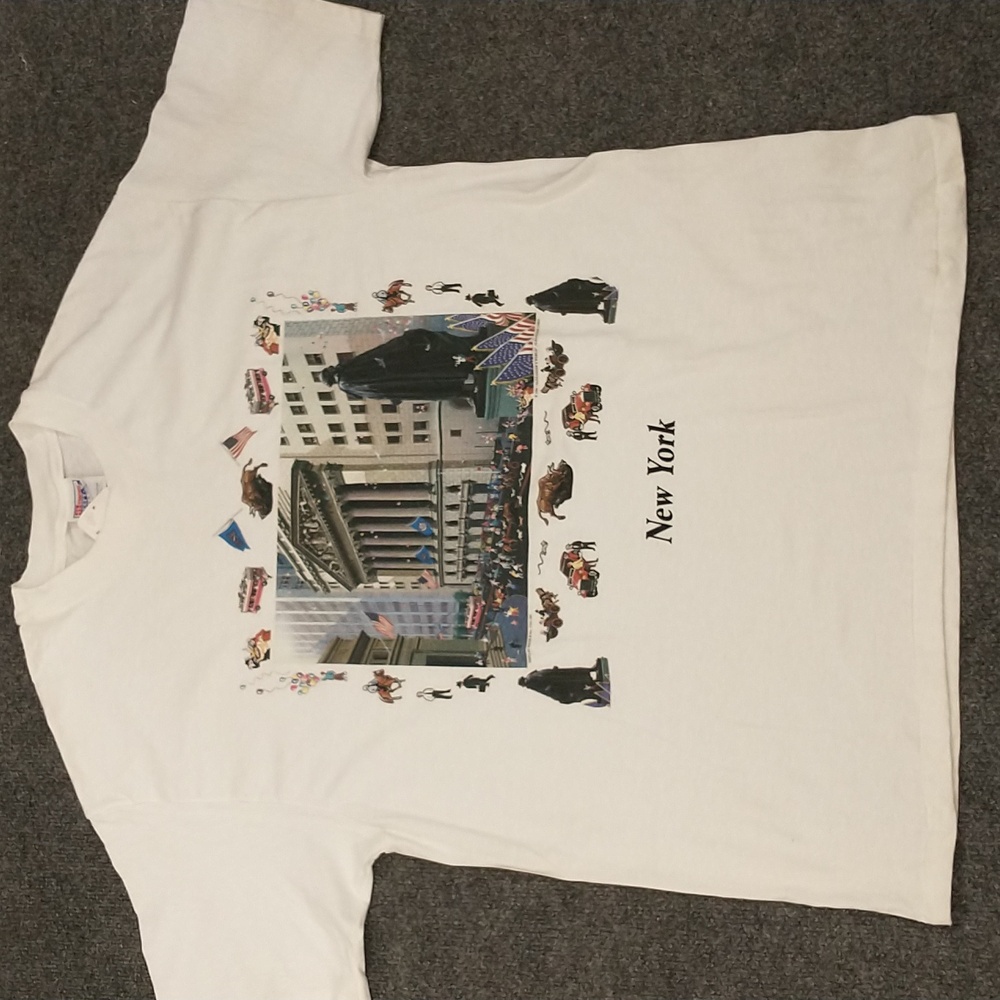 Vintage Wall Street T Shirt 1994 Tee USA Made 100% Cotton Alexander Chen